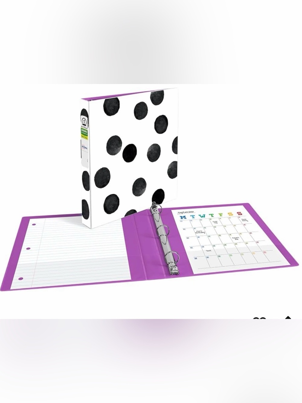 Case pack of 6 Avery View 3 Ring Binder, 1" Round Rings, 1 Dots Binders